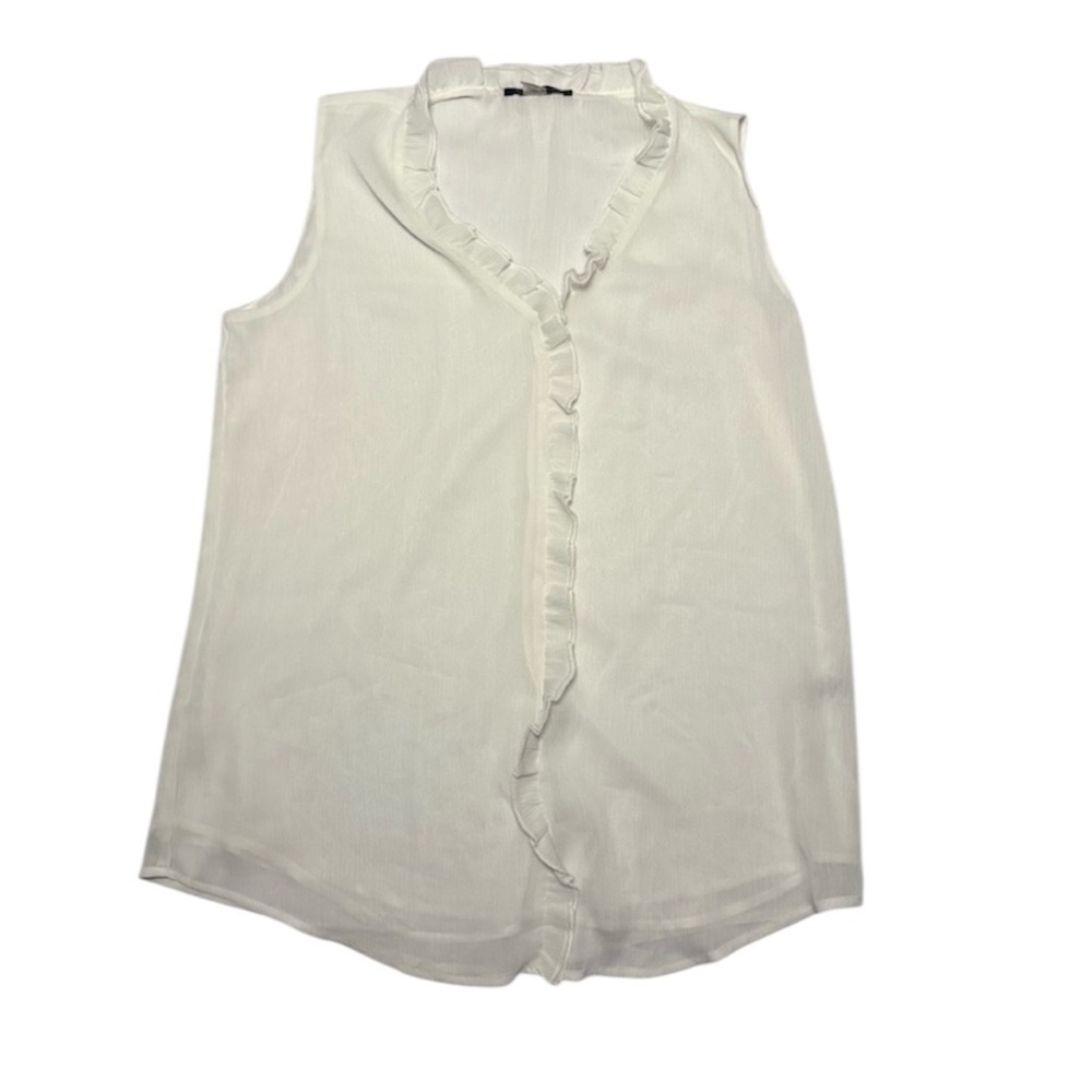 Tommy Hilfiger Women’s Small Cream Ruffled Blouse